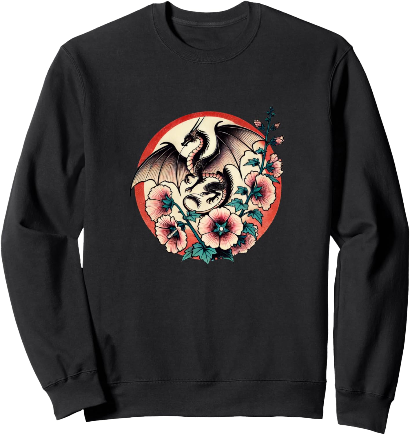 

Толстовка с цветочным принтом и изображением дракона Retro Dragons Lovers Snugg, черный