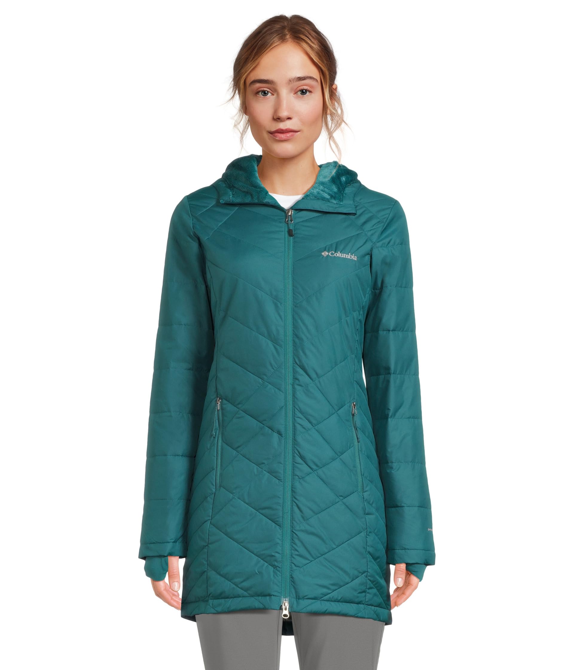 

Куртка Columbia Heavenly Long Hooded Jacket, цвет River Blue