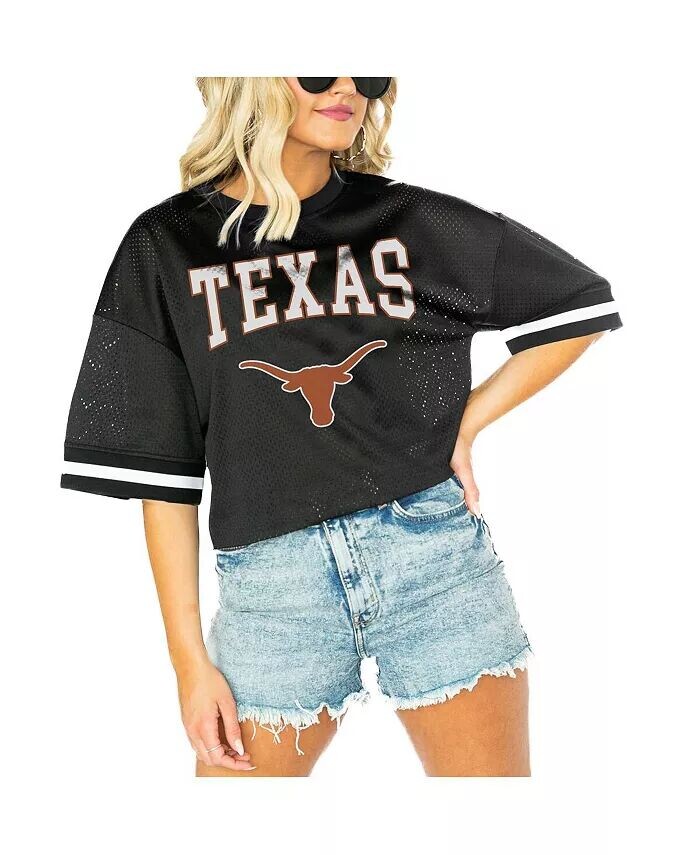 

Женская черная футболка Texas Longhorns Game Face Fashion Gameday Couture