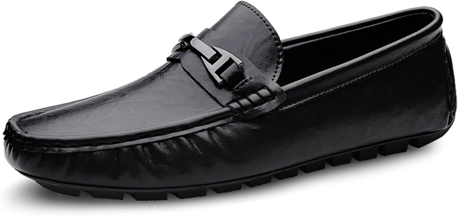 

Мужские лоферы из натуральной кожи, без шнурков, с круглым носком, повседневные туфли типа «пенни», мокасины, обувь и прогулок, мокасины Qklmwes, черный