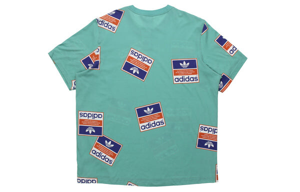 Футболка originals printing round neck short sleeve green Adidas, зеленый — фото 2