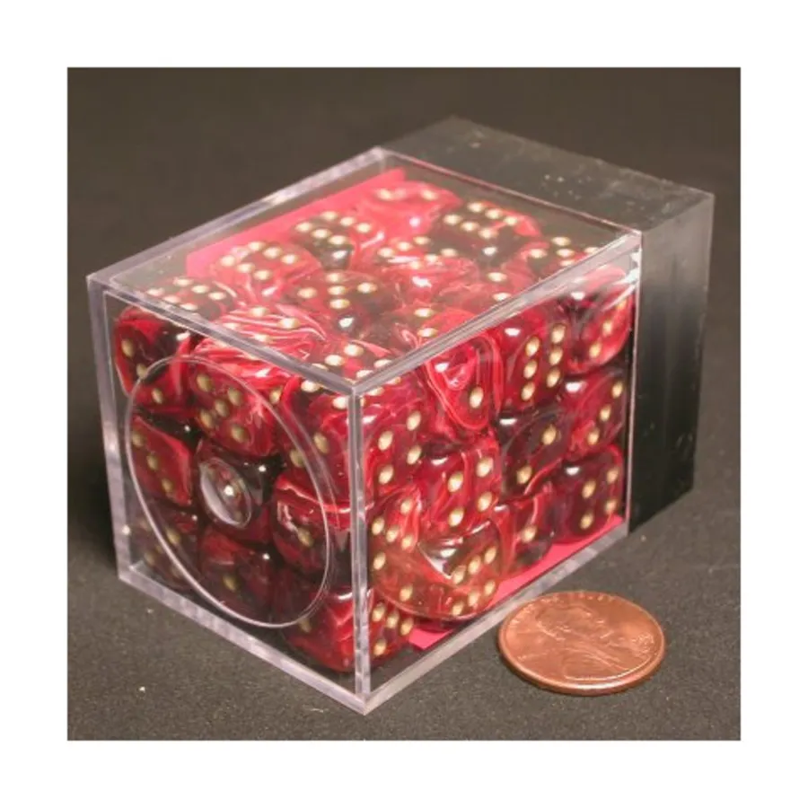 

d6 12 мм бордовый с золотом (36), Dice - Vortex - d6 (Chessex)