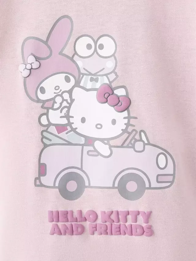 Детская футболка с длинными рукавами Hello Kitty, розовая Mango — фото 4