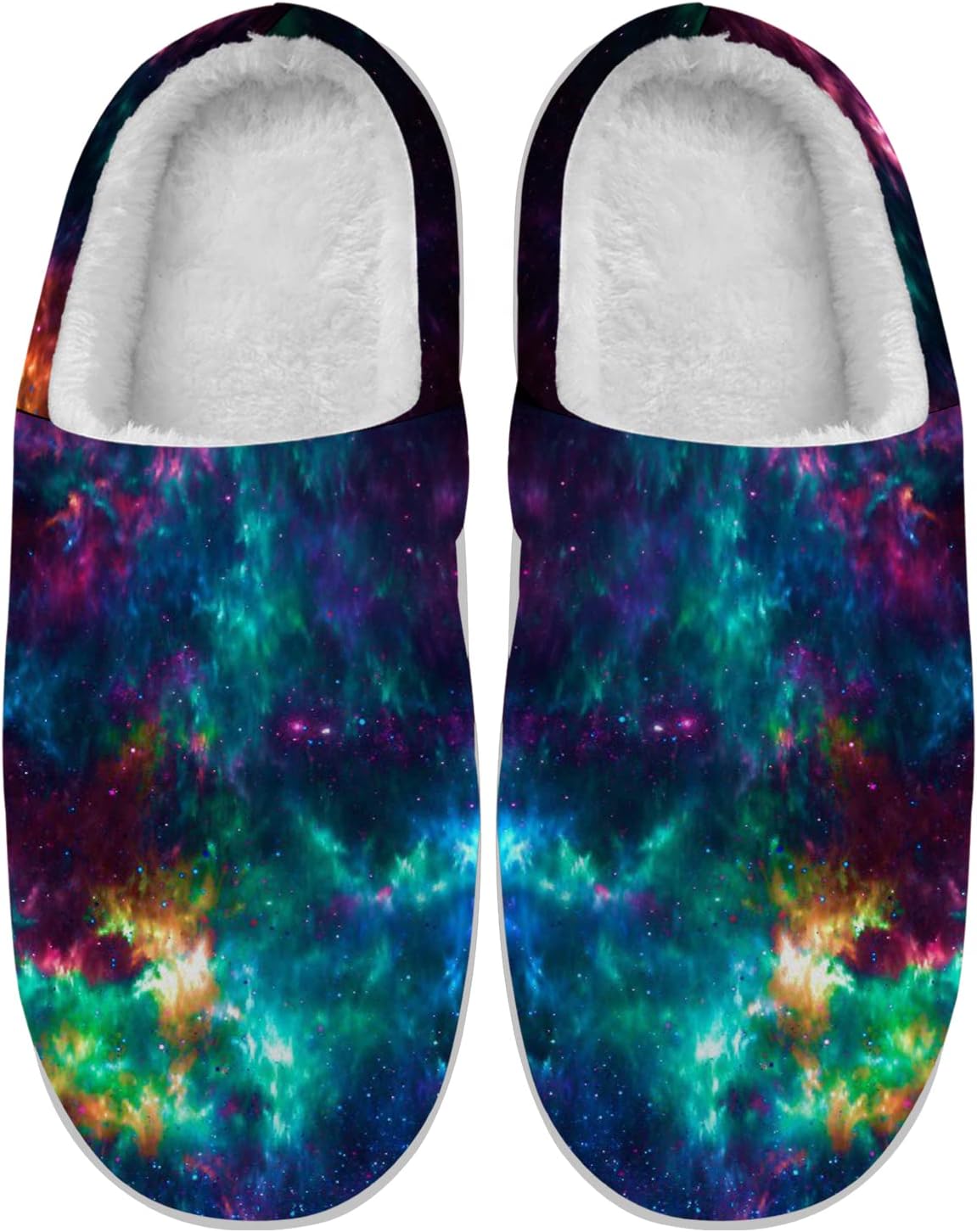 

Домашние тапочки Ciadoon Galaxy для женщин и мужчин, тапочки с эффектом памяти, плюшевые, противоскользящие, зимние, подарочные, Colorful