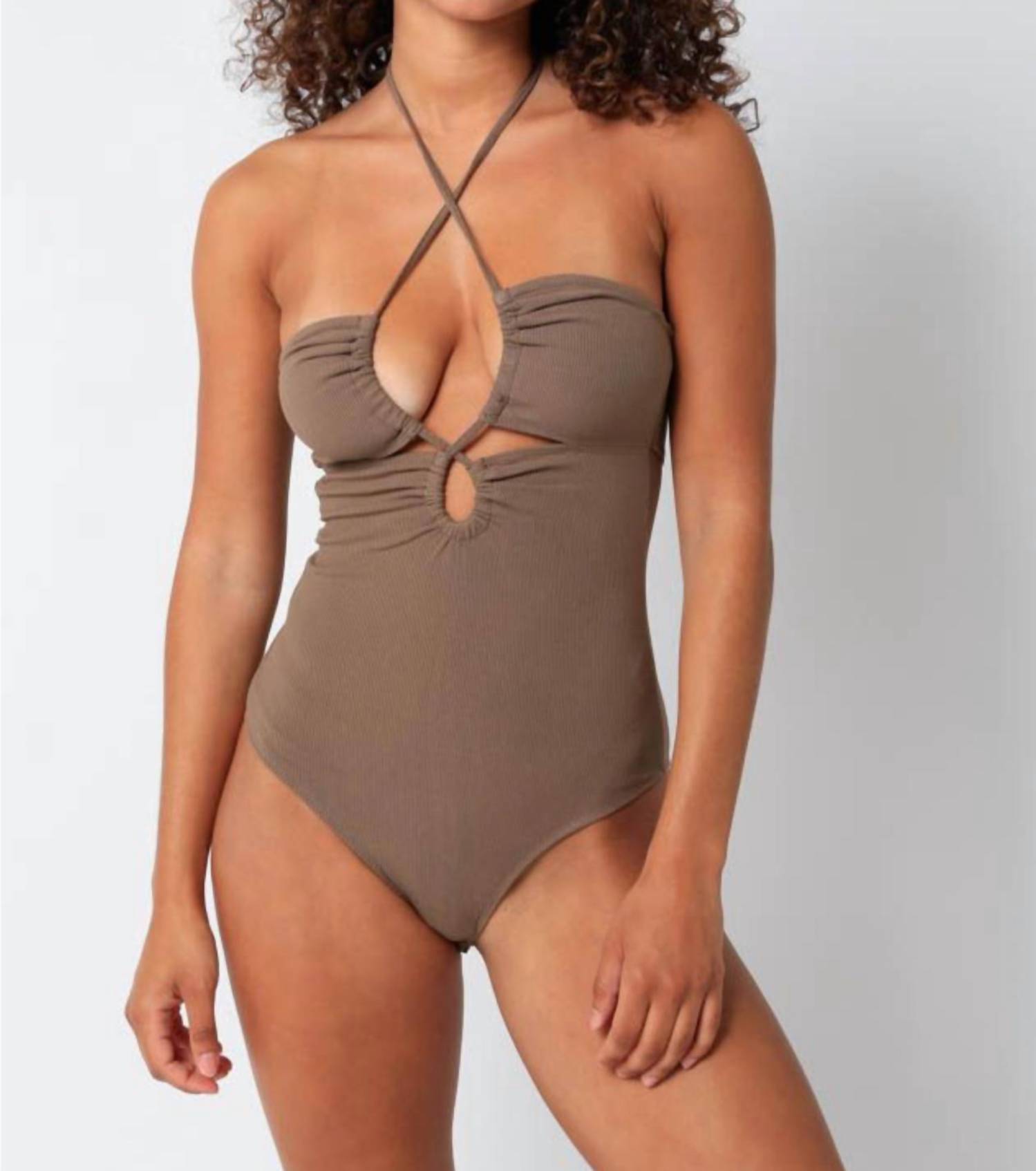 

Боди Criss Cross в грибе OLIVACEOUS, цвет mushroom