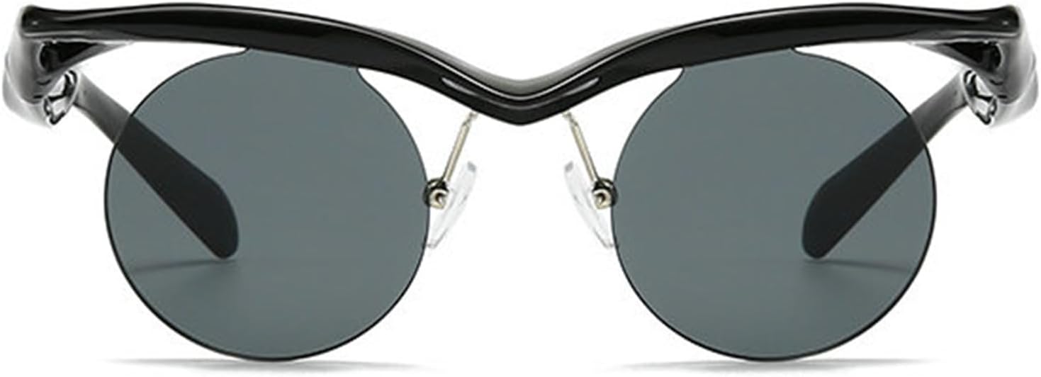 

Винтажные круглые солнцезащитные очки без оправы «Хелена» для женщин и мужчин, роскошные панк-очки в маленькой оправе для женщин, для активного отдыха и путешествий, защита от ультрафиолета UV400 helena, C1