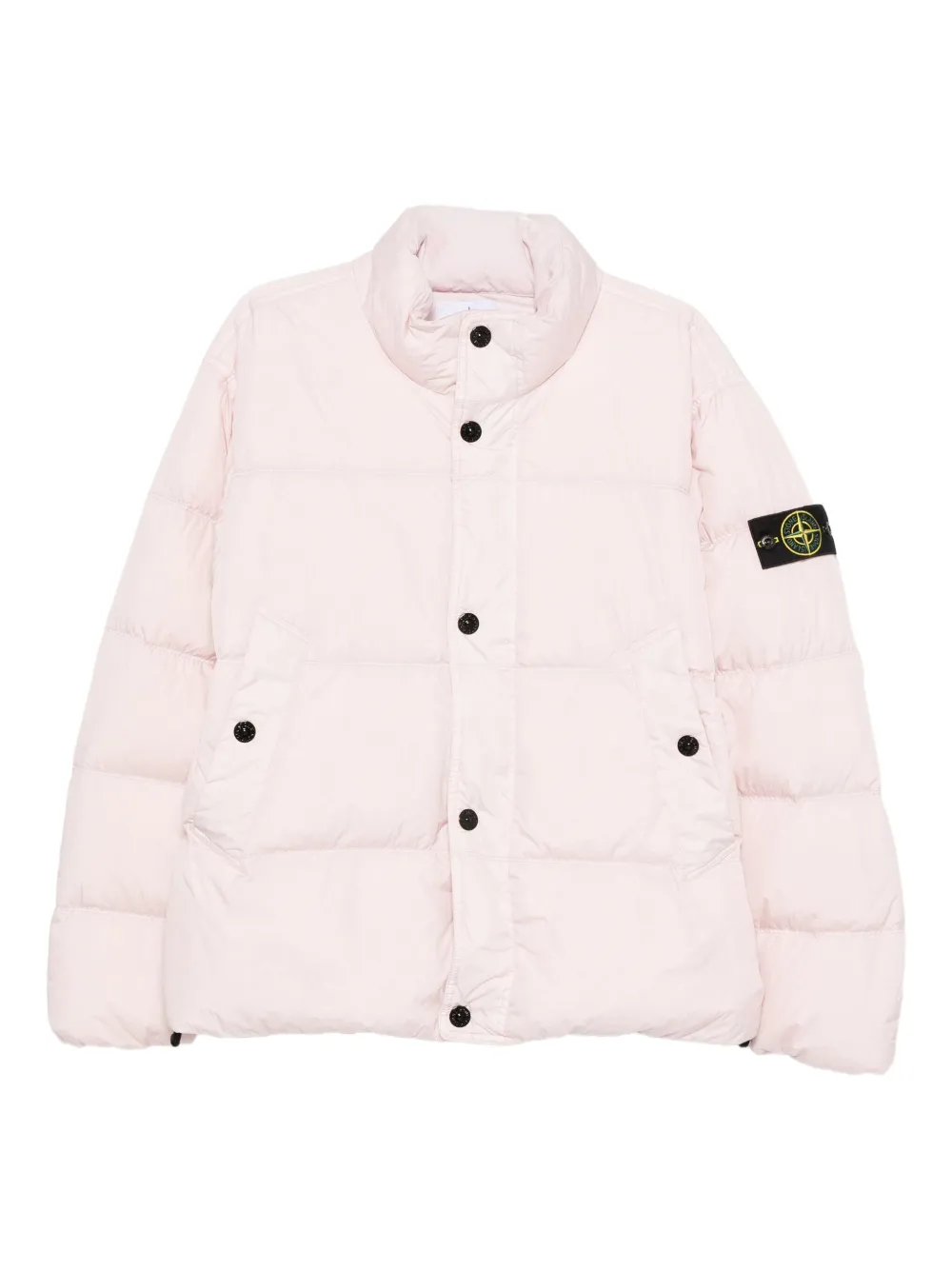 

Пуховик с нашивкой-логотипом Stone Island, розовый