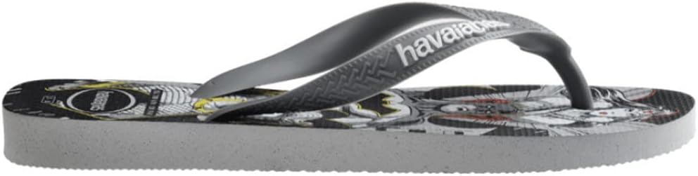 Havaianas - Топ Герои DC Удобные, прочные и легкие шлепанцы с подошвой с героями и злодеями, унисекс, взрослые, черный/серый — фото 3