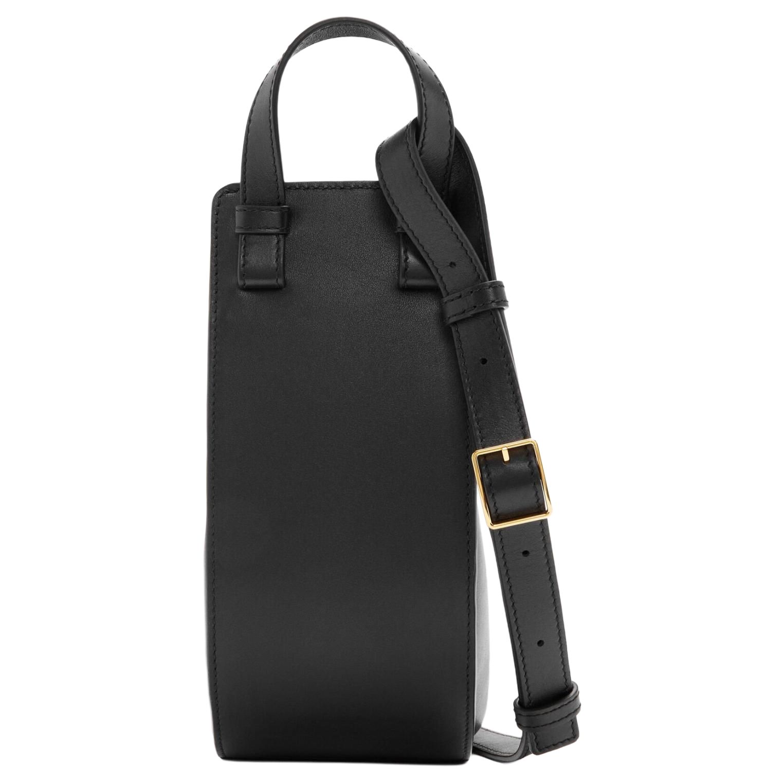 LOEWE Яркая телячья кожа Одноплечевая сумка Женская черная — фото 4