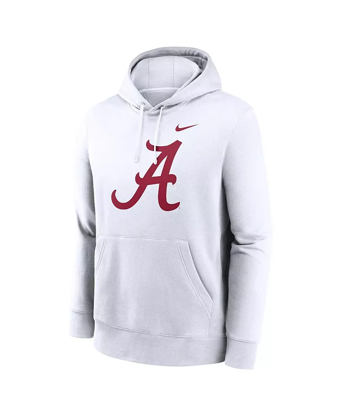 Мужская белая толстовка с капюшоном Alabama Crimson Tide Primetime Evergreen Club Fleece Pullover Hoodie Nike — фото 3