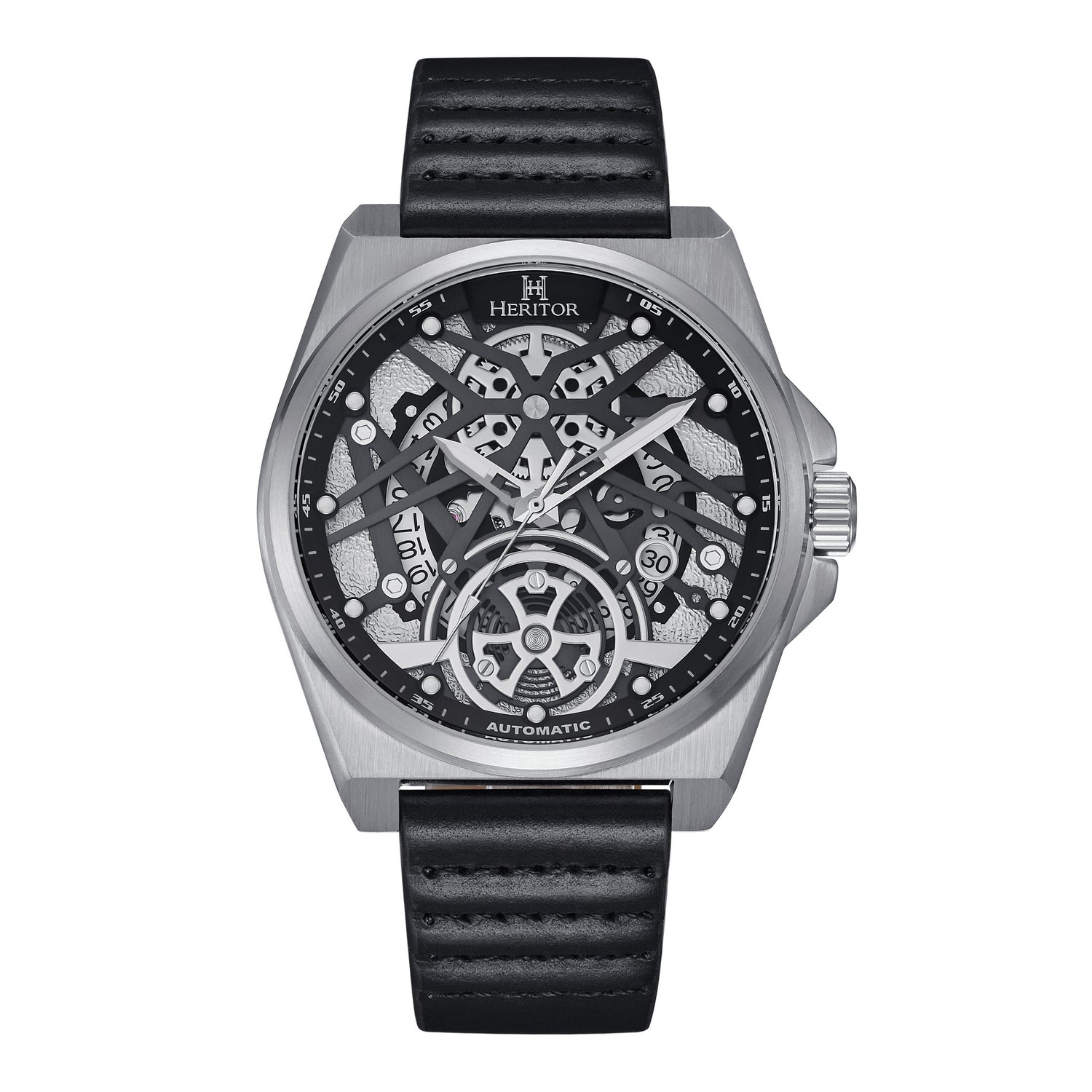 

Часы Romero с кожаным ремешком Heritor Automatic, черный