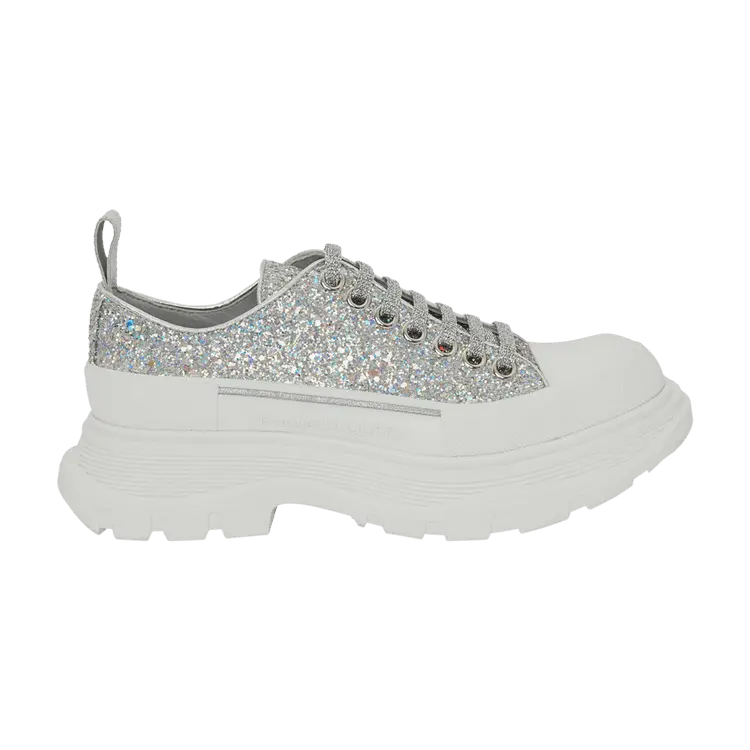 Кроссовки Alexander McQueen Alexander McQueen Wmns Tread Slick Lace Up 'Holo Silver Glitter', серебряный