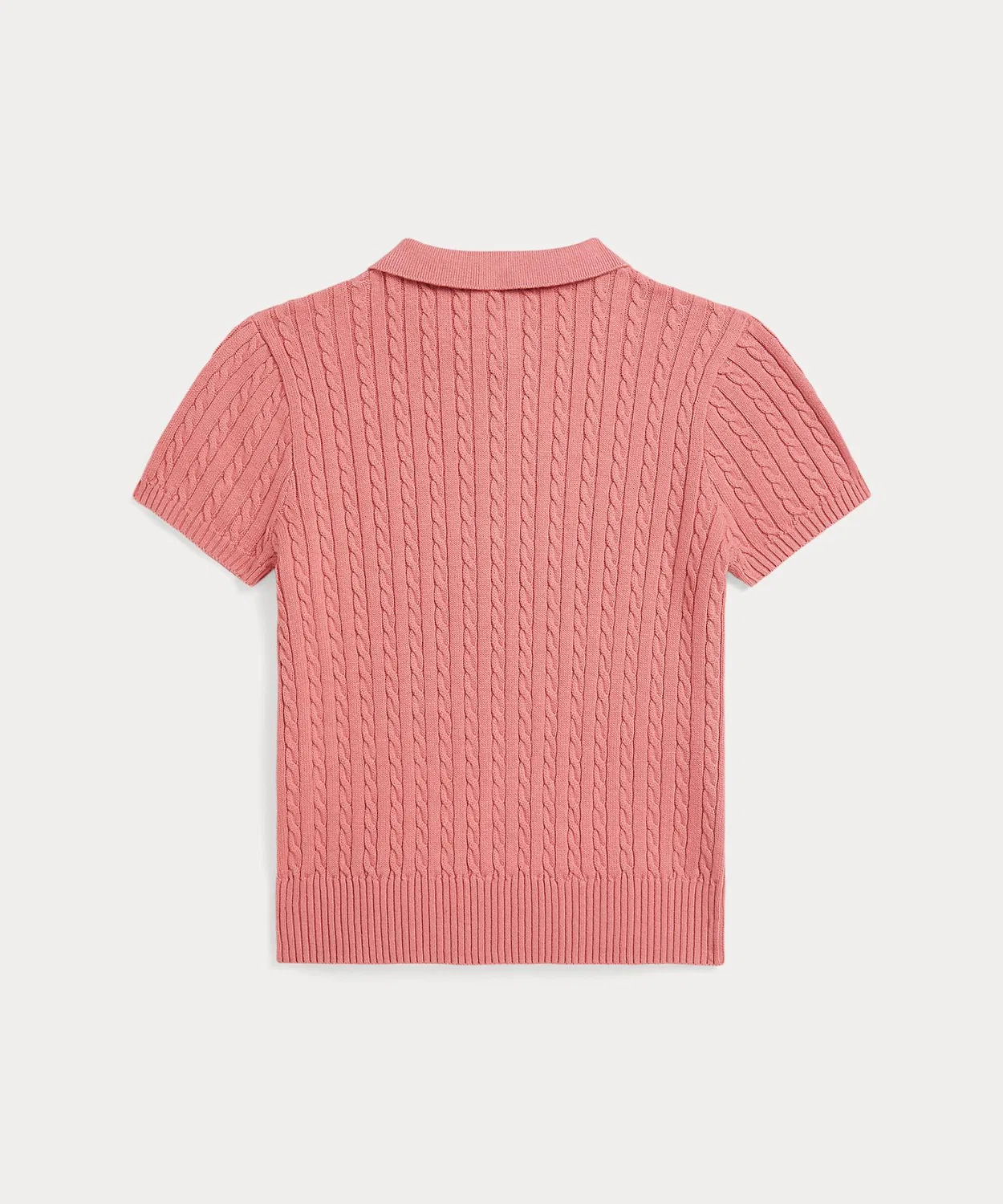 Свитер поло из хлопка с мини-косами Ralph Lauren, розовый — фото 2