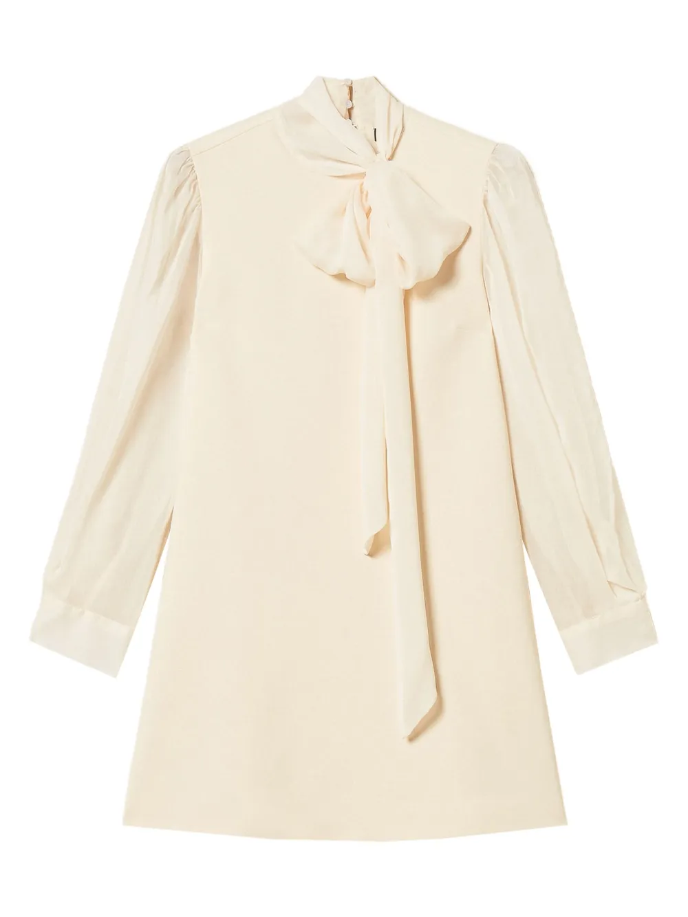 

Платье мини с прозрачными рукавами и бантом Twinset, нейтральный