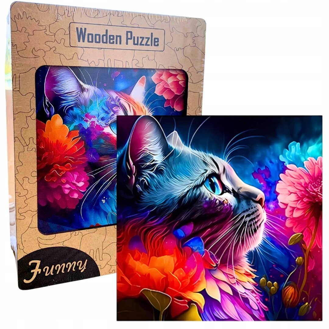 

Деревянный развивающий пазл А3 Волшебный котенок для детей и взрослых 240 деталей БОЛЬШОЙ Inna marka