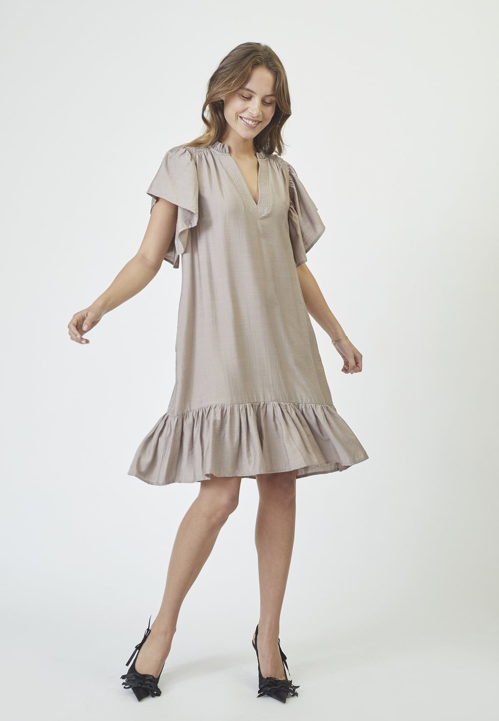 

Повседневное платье HERACC CROP SS FRILL DRESS Co'couture, коричневый
