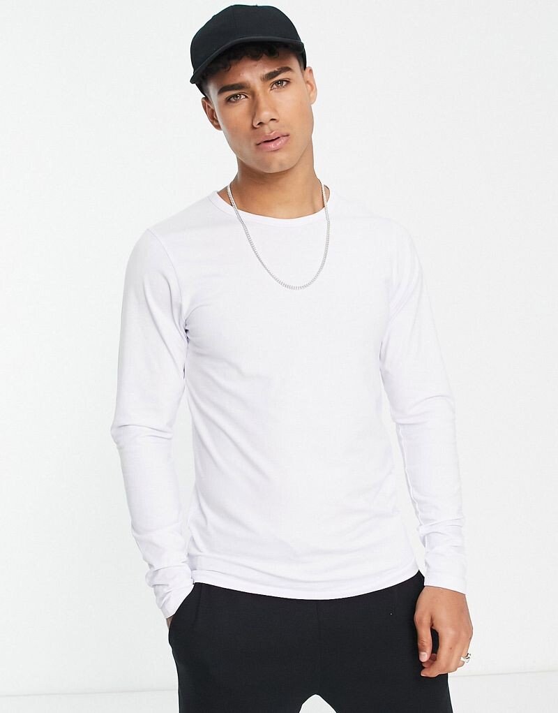 

Jack & Jones – Essentials – Белая футболка с длинным рукавом