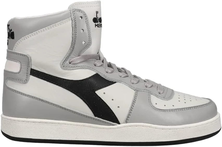 Мужские кроссовки Diadora Mi Basket Used High - серые, повседневные, белый — фото 2