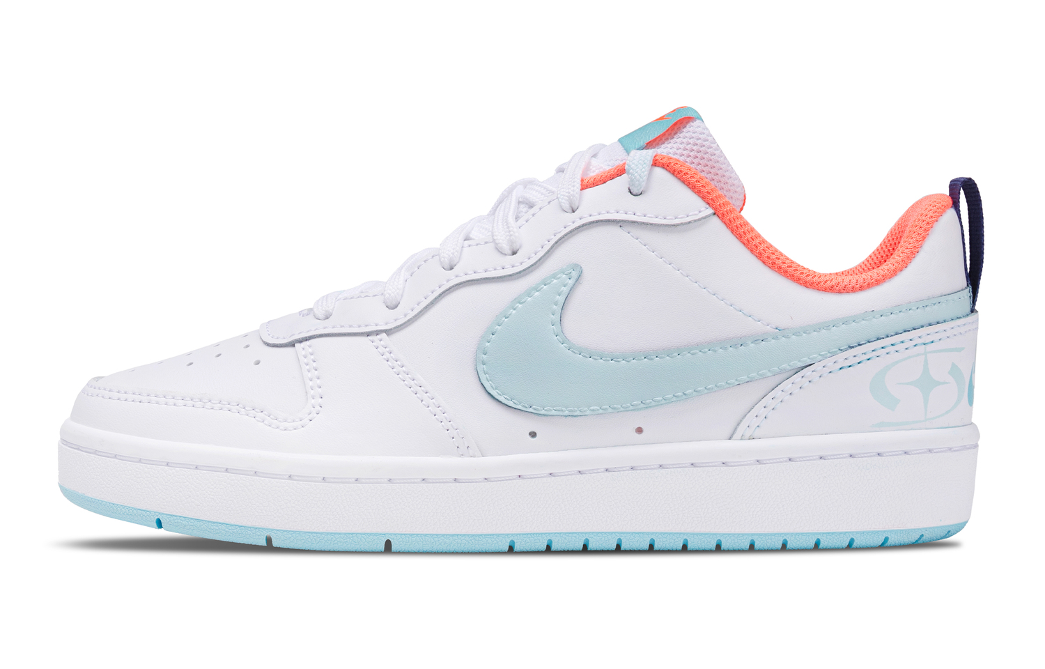 

Nike Court Borough 2 Misty Moon низкие скейтборд кроссовки белые синие детские