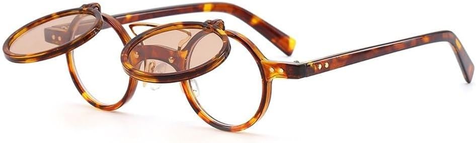 

Популярные двухслойные ретро-солнцезащитные очки с заклепками, маленькие круглые солнцезащитные очки в стиле стимпанк, откидные солнцезащитные очки, панк-очки с откидными линзами KTUCN, 7