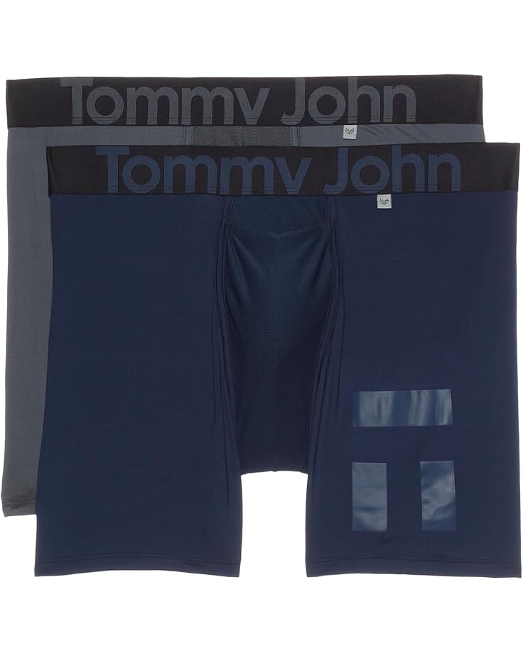 

Боксеры Tommy John 360 Sport Hammock Pouch 6" Boxer Brief 2-Pack, цвет Turbulence/Dress Blues