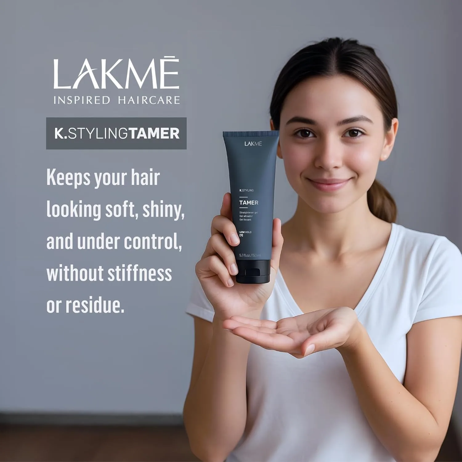 Гель-выпрямитель для волос LAKMÉ K.Styling Tamer, крем-выпрямитель для кудрявых волос, контроль над пушистостью, 140 мл — фото 4