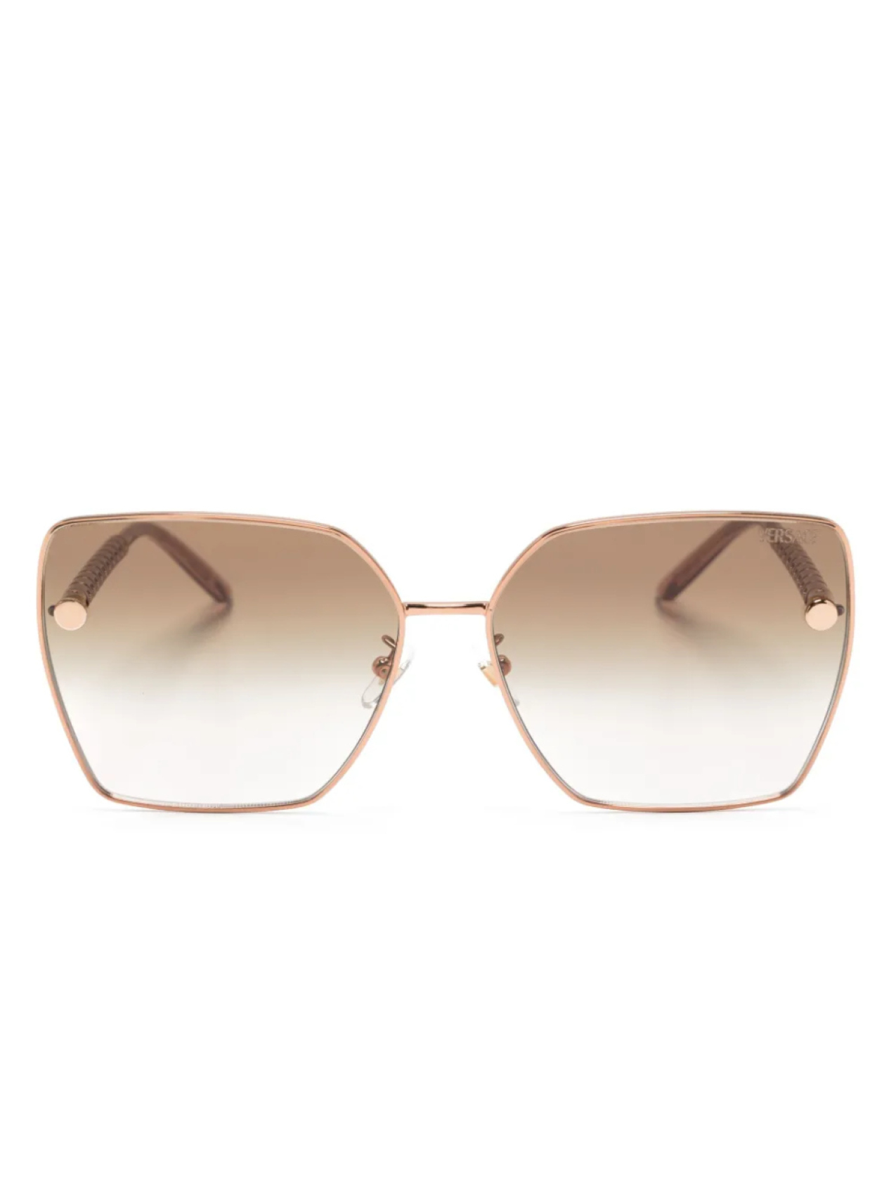 

Солнцезащитные очки в массивной оправе Versace Eyewear, розовый