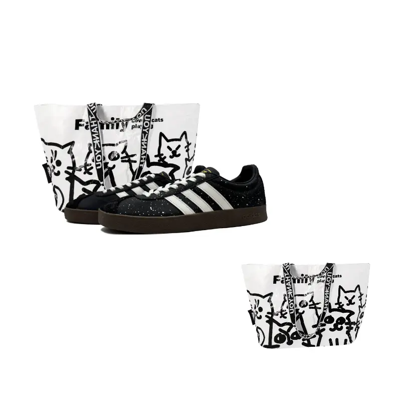 

Adidas Neo ВЛ Корт 2.0 износостойкие и легкие лоу-топ скейтборд кроссовки унисекс черно-белые, цвет Black White