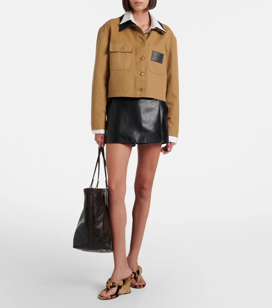 Кожаная юбка-шорты Balenciaga, черный — фото 2