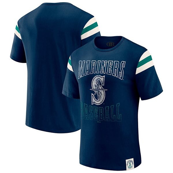 

Мужская футболка Seattle Mariners с потертыми рукавами в полоску, цвет navy Darius Rucker Collection By Fanatics