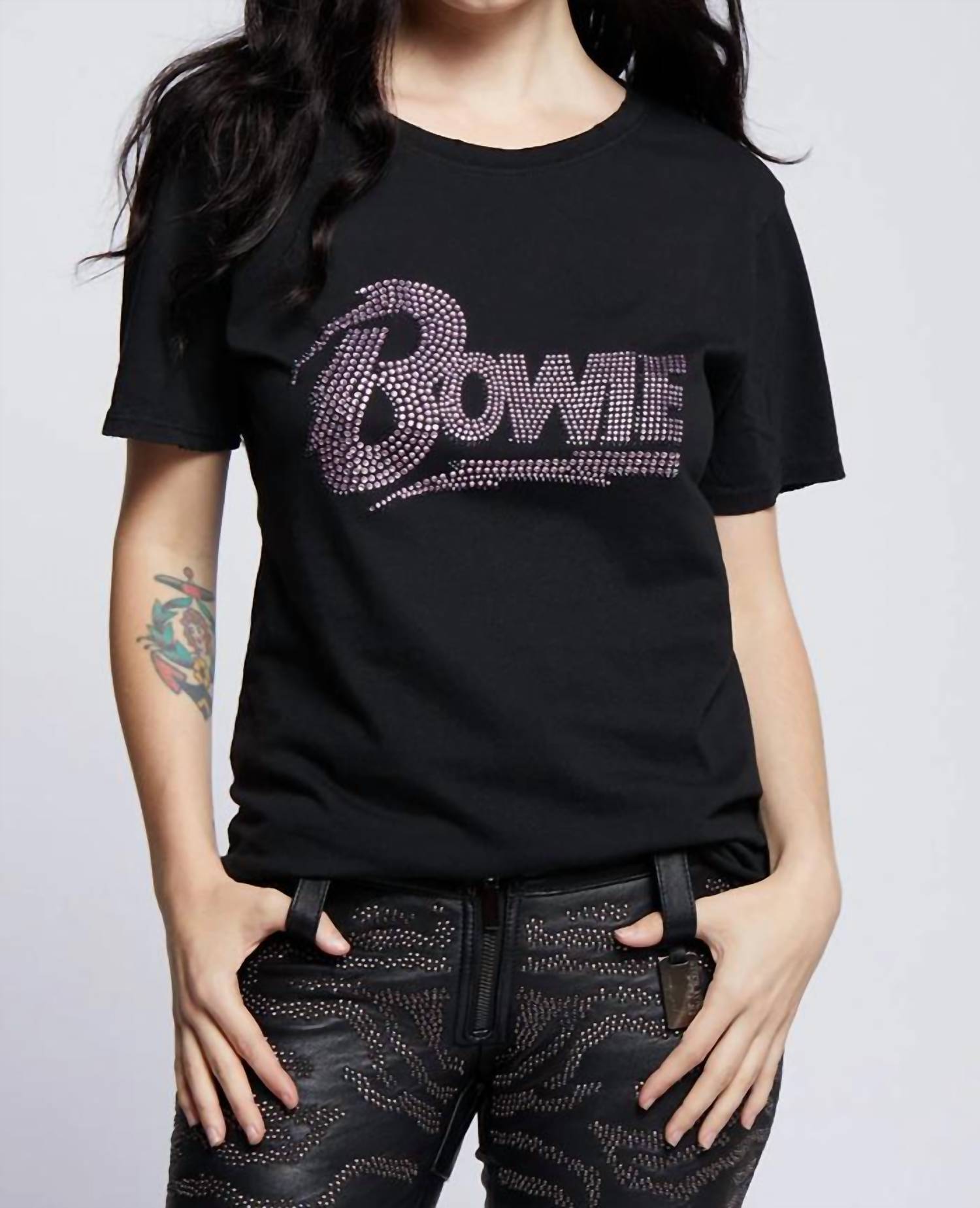 

Футболка Bowie Crystal Boyfriend черного цвета Recycled Karma
