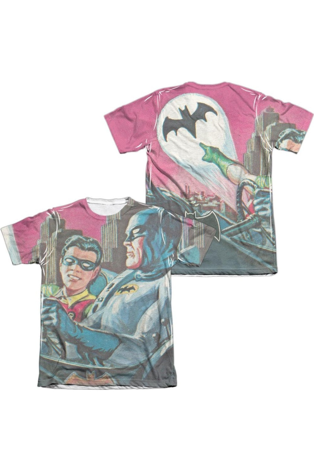 

Футболка с коротким рукавом из полиэстера/хлопка для взрослых с принтом Batman Classic Tv Bat Signal (спереди/сзади) Gildan, белый