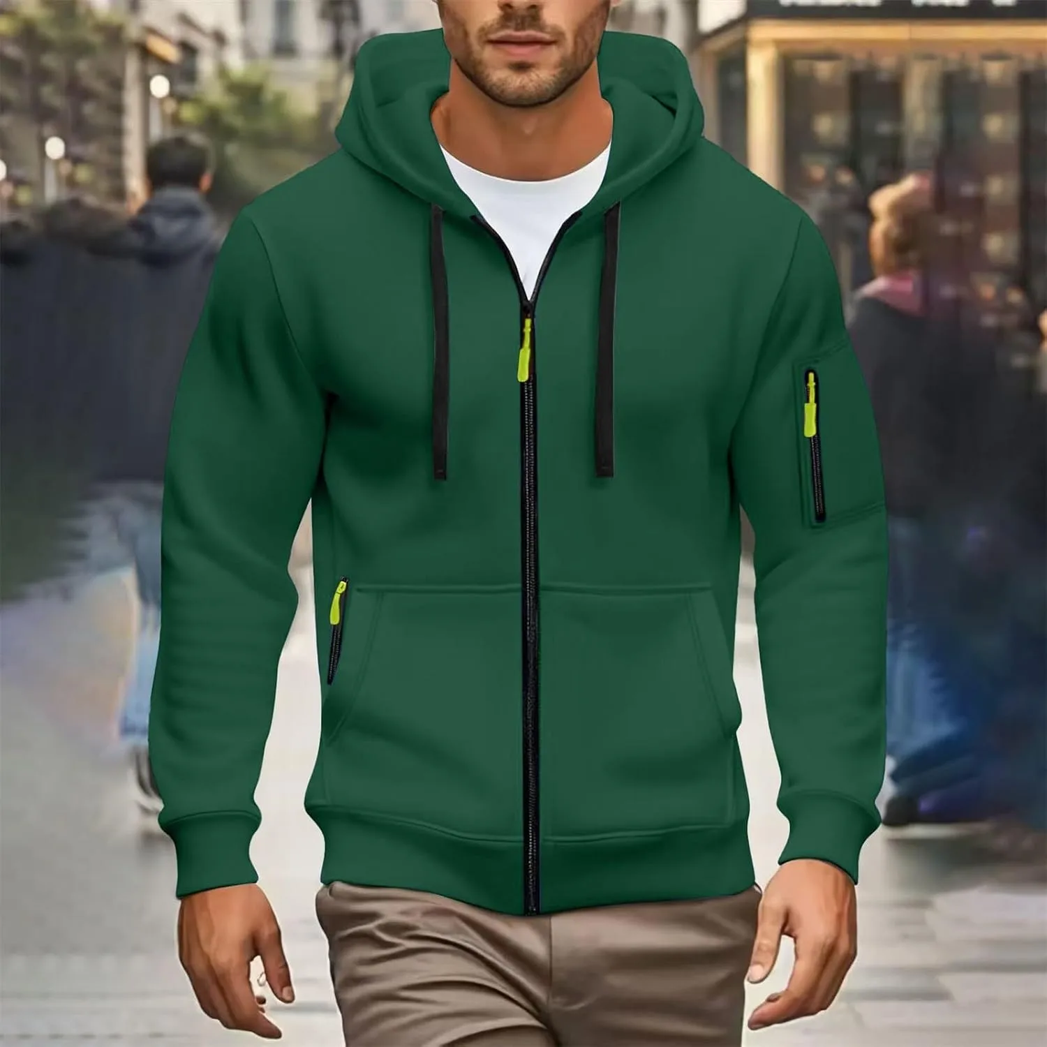 Мужская толстовка с молнией Big and Tall Casual с капюшоном — фото 4