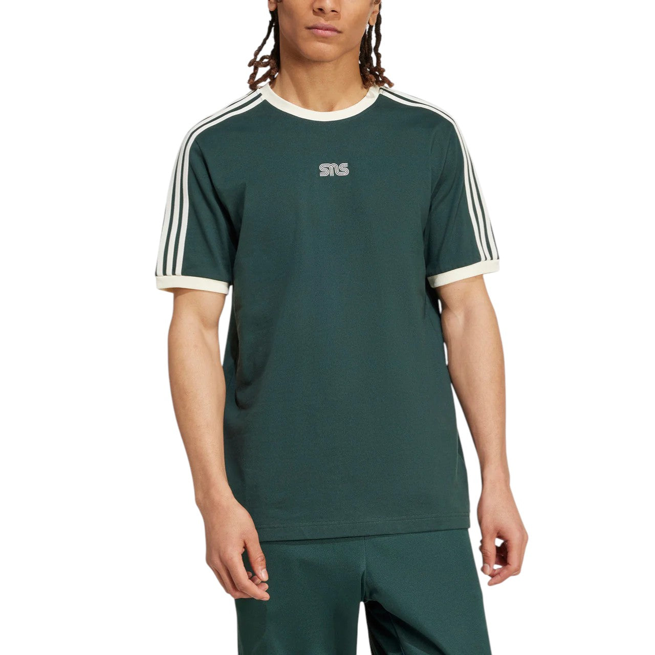 Футболка Adidas x SNS Ringer 'Shadow Green' — фото 3