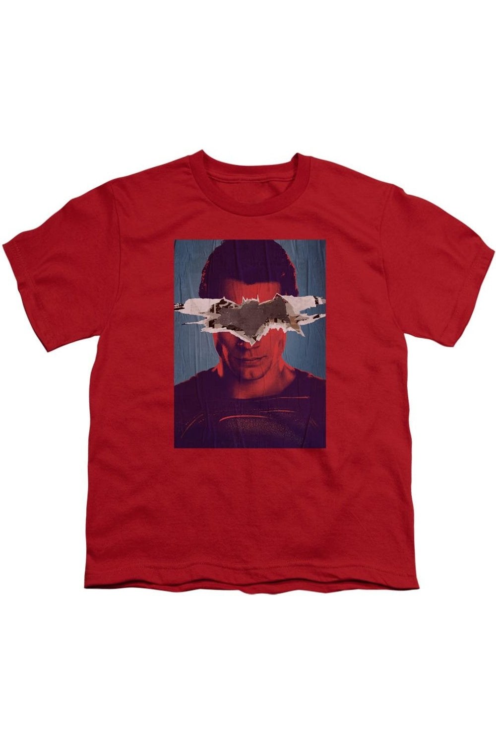 

Футболка с коротким рукавом для подростков с постером "Бэтмен против Супермена" Gildan, красный