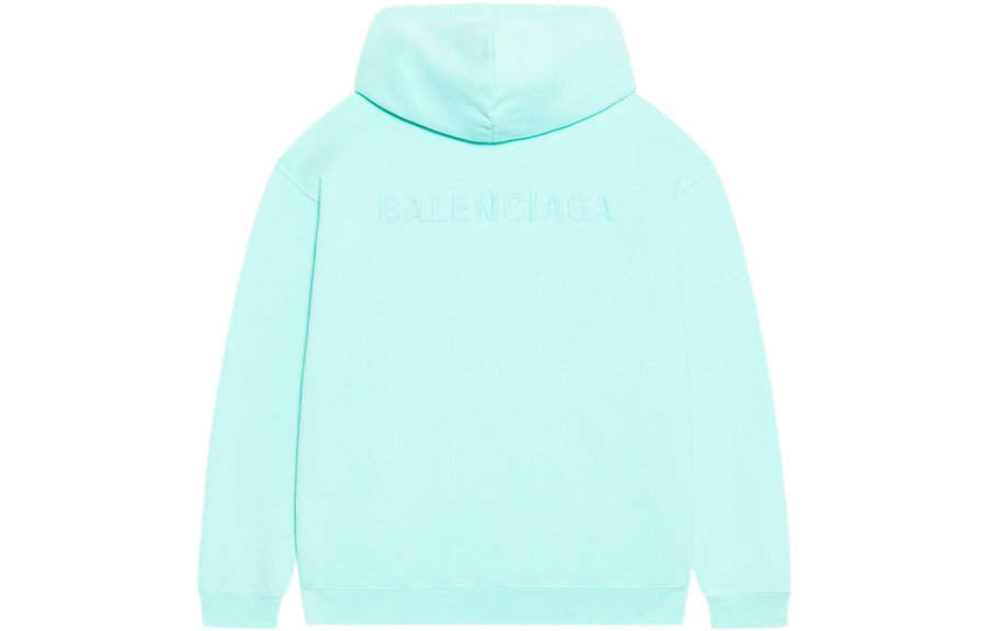 Худи Balenciaga Logo Hoodie Medium Fit 'Terquesa', зеленый — фото 2