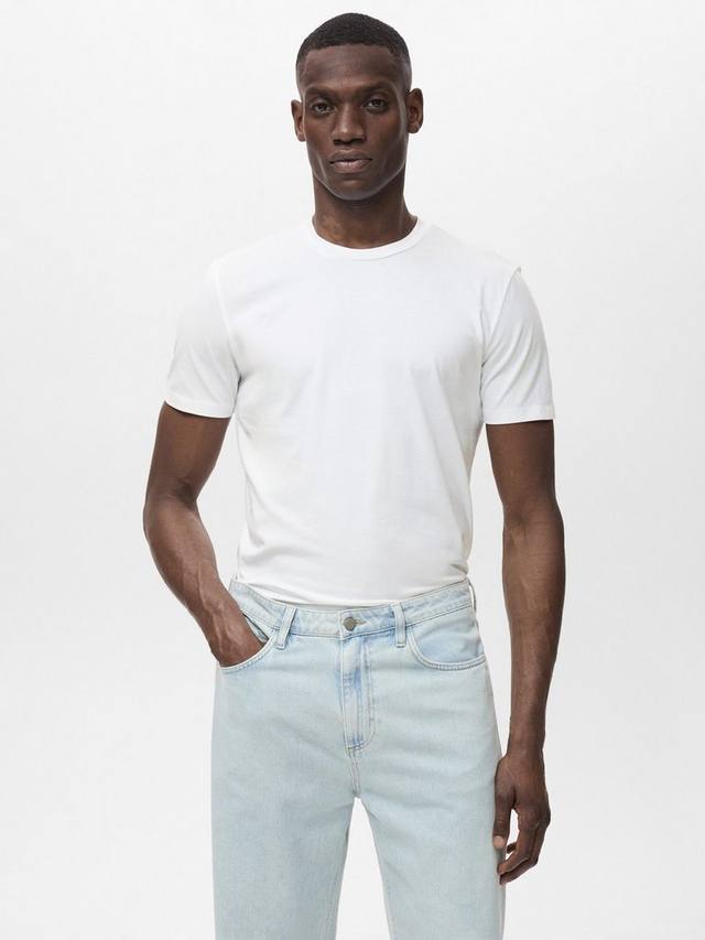 

Футболка с эффектом стрейч Mango, White