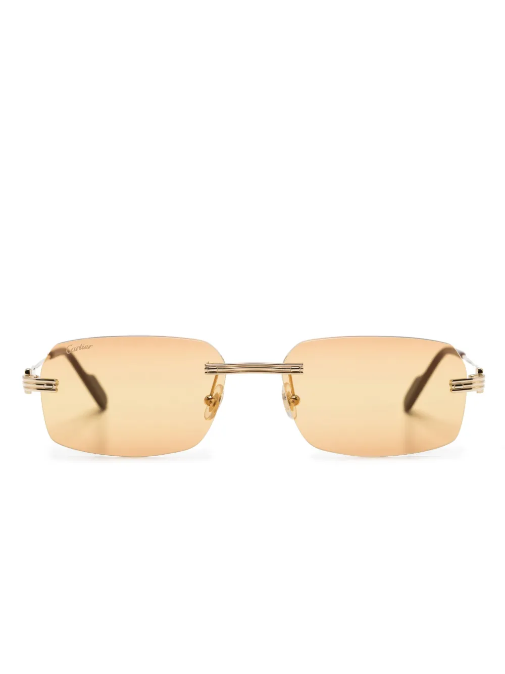 

Солнцезащитные очки в прямоугольной оправе с логотипом Cartier, золотистый