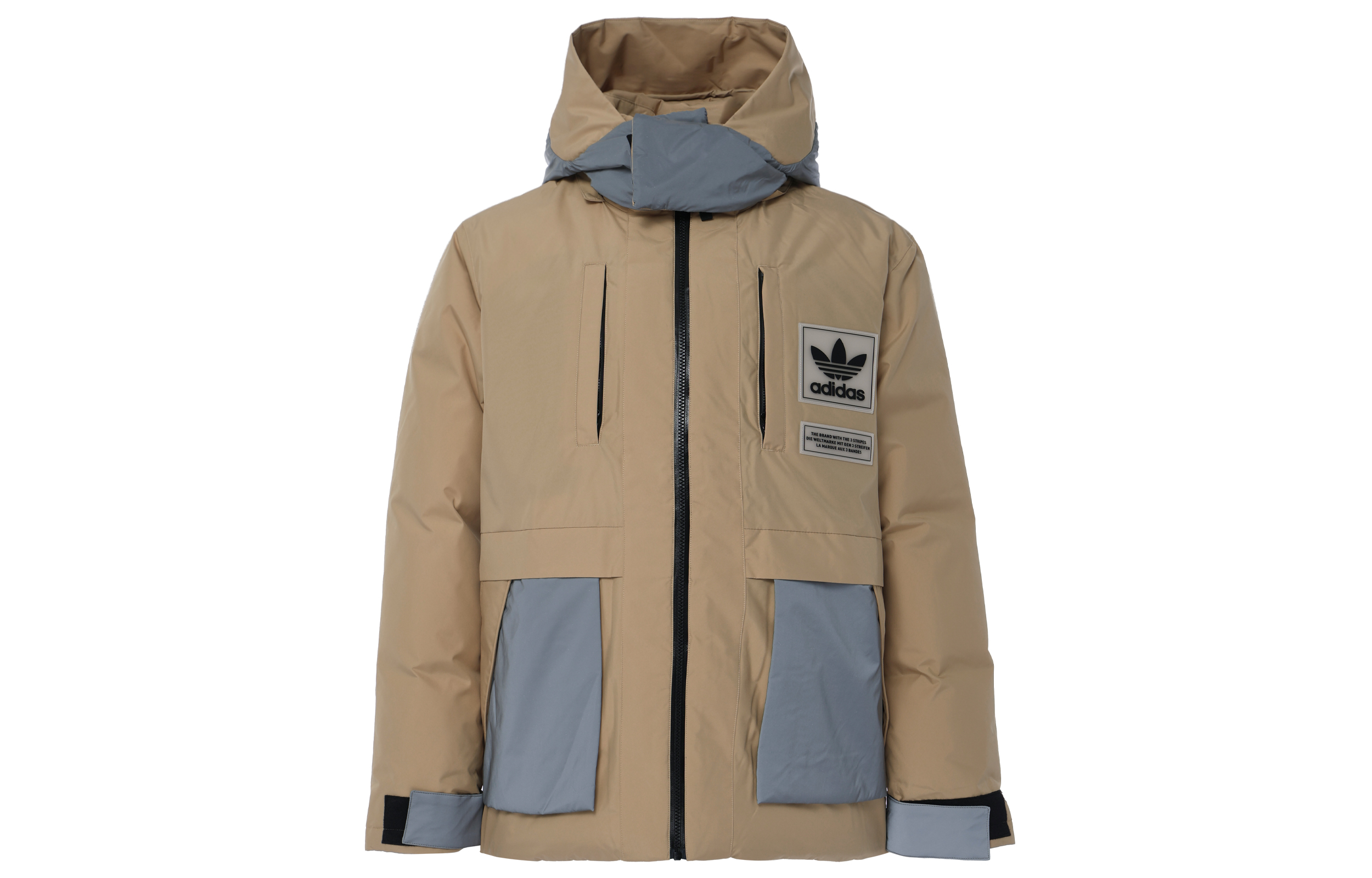 

Зимняя мужская куртка-пуховик Clover Series Outfit цвета экрю Adidas Originals, хаки