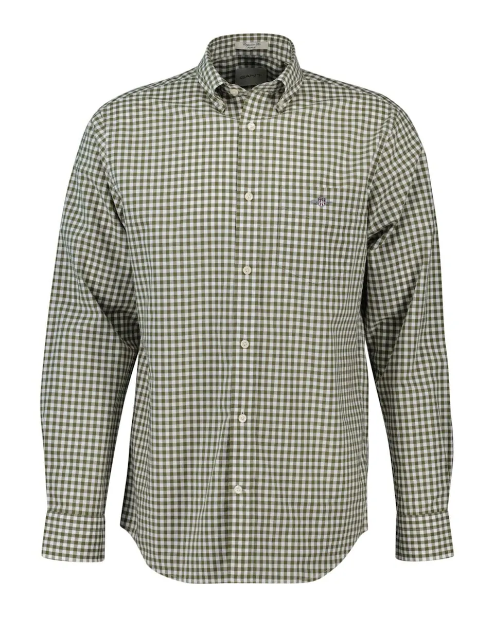 

Мужская рубашка с длинным рукавом в клетку Gant, светло-зеленый