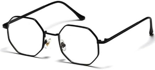 

Модные ретро-солнцезащитные очки для женщин и мужчин, многоугольные винтажные солнцезащитные очки, модные женские солнцезащитные очки с защитой от УФ-излучения UV400 MTZJH, Black Clear