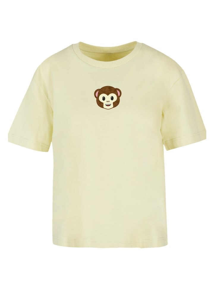 

Футболка F4NT4STIC Ladies Everyday Tee emoji couture smiling monkey furry face, цвет softyellow