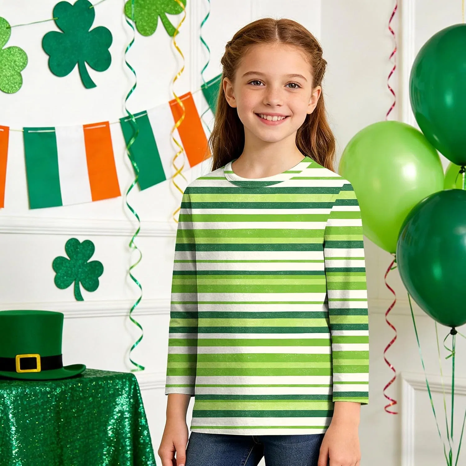 Футболка детская с графическим принтом Shamrock, Zzalalana, Multicolor14, 3-12 лет — фото 2
