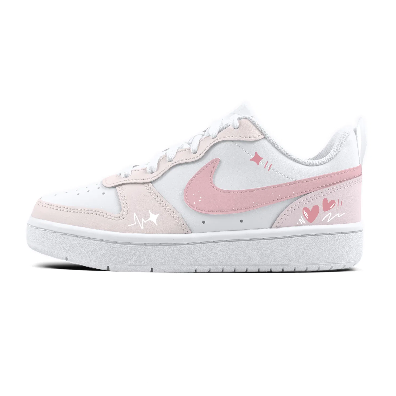 Кроссовки для скейтбординга детские Court Borough Milk White Heart Leather White Unisex Nike