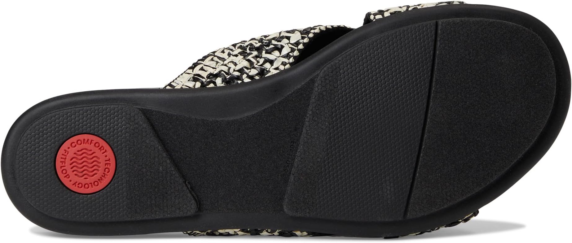 Сандалии FitFlop Gracie Woven Cross Slides, цвет Black/Ivory Mix — фото 3