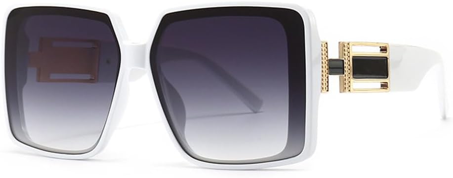 

Солнцезащитные очки для женщин и мужчин, модные винтажные, в крупной оправе, для путешествий и вождения, защита от УФ-излучения UV400, белые и серые, один размер MTZJH, One Color