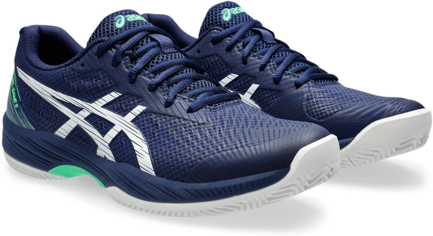 Мужские теннисные кроссовки ASICS Gel-Game 9 для пинг-понга, белый/синий — фото 3