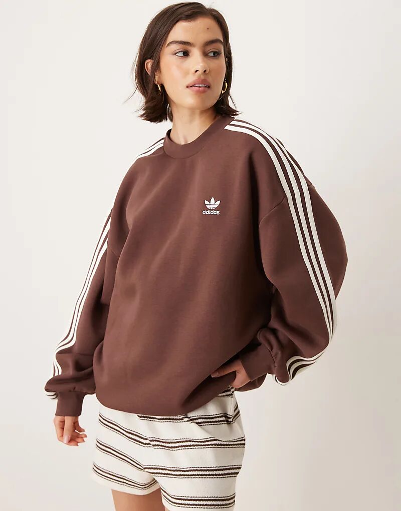 

Толстовка adidas Originals Adicolor с тремя полосками коричневого цвета