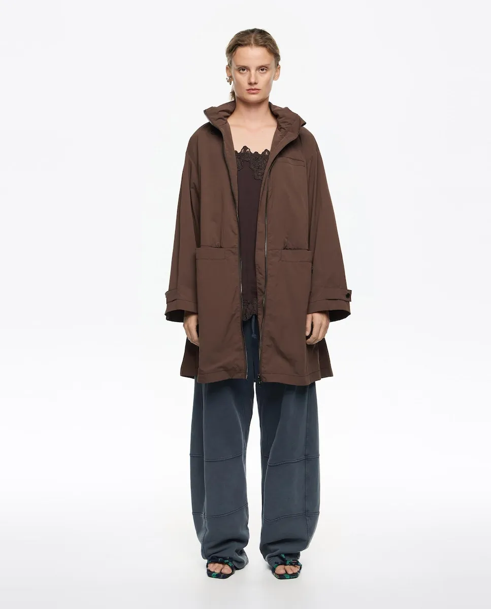 

Женский тренч линии А с капюшоном Bimba y Lola, темно-коричневый