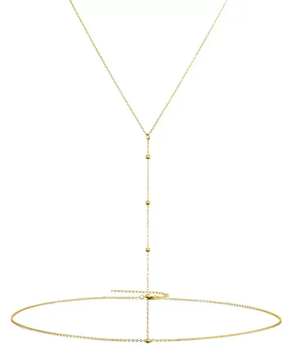 

Регулируемая цепочка для тела с покрытием из 14-каратного золота Adornia, gold